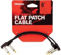 D'Addario PW-FPRR-206 Flat Patch Cable, 6in Right Angle, Twin PK