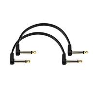 D’Addario Accessories Classic Series Flat Guitar Patch Cables - Guitar Pedal Cable with ¼ Inch Ends - Durable & Reliable - Instrument Cable for Pedalboards - 6in Offset - 2-Pack