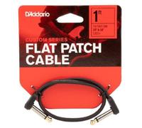 D’Addario Accessories Classic Series Flat Guitar Patch Cables - Guitar Pedal Cable with ¼ Inch Ends - Durable & Reliable - Instrument Cable for Pedalboards - 1ft Right Angle - 1-Pack