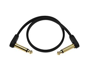 D’Addario Accessories Classic Series Flat Guitar Patch Cables - Guitar Pedal Cable with ¼ Inch Ends - Durable & Reliable - Instrument Cable for Pedalboards - 1ft Right Angle - 1-Pack