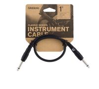 D’Addario Accessories Classic Series Guitar Patch Cables - Guitar Pedal Cable with ¼ Inch Ends - Durable & Reliable - Instrument Cable for Pedalboards - Straight End - 1 foot