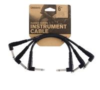 D’Addario Accessories Classic Series Guitar Patch Cables - Guitar Pedal Cable with ¼ Inch Ends - Durable & Reliable - Instrument Cable for Pedalboards - Right Angle - 0.5 feet - 3 Pack