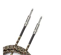 D’Addario Accessories Custom Series Braided Guitar Cable - Instrument Cable with Nickel Plated ¼ Inch Ends - Protects Guitar Cord Against Cuts, Kinking - 10 feet - Camo