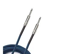 D’Addario Accessories Custom Series Braided Guitar Cable - Instrument Cable with Nickel Plated ¼ Inch Ends - Protects Guitar Cord Against Cuts, Kinking - 10 feet - Blue