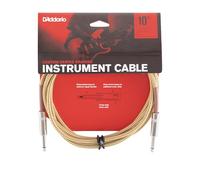 D’Addario Accessories Custom Series Braided Guitar Cable - Instrument Cable with Nickel Plated ¼ Inch Ends - Protects Guitar Cord Against Cuts, Kinking - 10 feet - Tweed