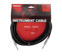 D’Addario Accessories Custom Series Braided Guitar Cable - Instrument Cable with Nickel Plated ¼ Inch Ends - Protects Guitar Cord Against Cuts, Kinking - 20 feet - Black