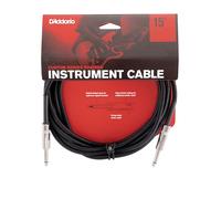 D’Addario Accessories Custom Series Braided Guitar Cable - Instrument Cable with Nickel Plated ¼ Inch Ends - Protects Guitar Cord Against Cuts, Kinking - 15 feet - Black