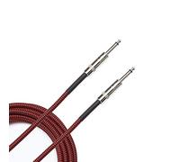 D’Addario Accessories Custom Series Braided Guitar Cable - Instrument Cable with Nickel Plated ¼ Inch Ends - Protects Guitar Cord Against Cuts, Kinking - 20 feet - Red