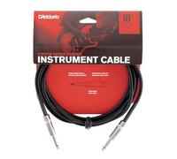 D’Addario Accessories Custom Series Braided Guitar Cable - Instrument Cable with Nickel Plated ¼ Inch Ends - Protects Guitar Cord Against Cuts, Kinking - 10 feet - Black