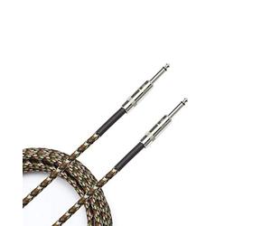 D’Addario Accessories Custom Series Braided Guitar Cable - Instrument Cable with Nickel Plated ¼ Inch Ends - Protects Guitar Cord Against Cuts, Kinking - 20 feet - Camo
