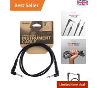 D’Addario Classic Series 3ft Guitar Patch Cable with Right Angle Connectors