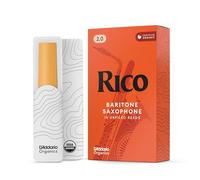 D’Addario Woodwinds - Rico Baritone Sax Reeds - Baritone Saxophone Reeds - Baritone Reeds Crafted for Beginners, Students, Educators - Strength 2.0, Pack of 10