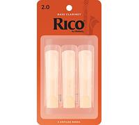 D’Addario Woodwinds - Rico Bass Clarinet Reeds - Reeds for Bass Clarinets - Crafted for Beginners, Students, Educators - Strength 2.0, Pack of 3