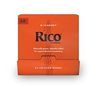 Rico by D'Addario Bb Clarinet Reeds, 2.0, 25-Count Single Reeds