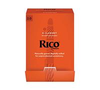 D’Addario Woodwinds - Rico Bb Clarinet Reeds - Reeds for Bb Clarinet - Crafted for Beginners, Students, Educators - Strength 2.0, 50-pack
