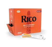 D’Addario Woodwinds - Rico Bb Clarinet Reeds - Reeds for Bb Clarinet - Crafted for Beginners, Students, Educators - Strength 2.5, Individually Sealed, 25-pack