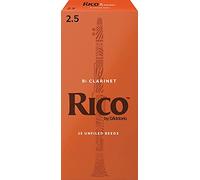 D’Addario Woodwinds - Rico Bb Clarinet Reeds - Reeds for Bb Clarinet - Crafted for Beginners, Students, Educators - Strength 2.5, 25-pack