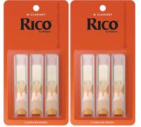 D’Addario Woodwinds - Rico Bb Clarinet Reeds - Reeds for Bb Clarinet - Crafted for Beginners, Students, Educators - Strength 2.0, 6-pack