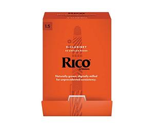 D’Addario Woodwinds - Rico Bb Clarinet Reeds - Reeds for Bb Clarinet - Crafted for Beginners, Students, Educators - Strength 1.5, 50-pack