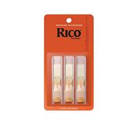 D’Addario Woodwinds - Rico Soprano Sax Reeds - Soprano Saxophone Reeds - Soprano Reeds Crafted for Beginners, Students, Educators - Strength 2.0, Pack of 3