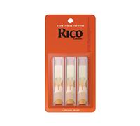 D’Addario Woodwinds - Rico Soprano Sax Reeds - Soprano Saxophone Reeds - Soprano Reeds Crafted for Beginners, Students, Educators - Strength 1.5, Pack of 3