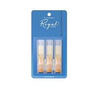 D’Addario Woodwinds Royal Bb Clarinet Reeds - B Flat Clarinet Reeds - Reeds for Clarinet - Clarinet Bb Reeds - Strong Spine - Filed Cut - Strength 3.0, Pack of 3