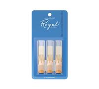 D’Addario Woodwinds Royal Bb Clarinet Reeds - B Flat Clarinet Reeds - Reeds for Clarinet - Clarinet Bb Reeds - Strong Spine - Filed Cut - Strength 2.5, Pack of 3