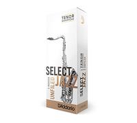 D’Addario Woodwinds Select Jazz Tenor Sax Reeds, Unfiled, Strength 2 Medium, 5-Pack