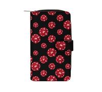 D and 20 Dice Dungeons Long Zippered Pouch Slim Clutch Organizer Purse Money and Credit Card Holder for Men Women