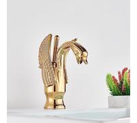 d/Antique Bronze/Chrome Short Creative Shape Basin Sink Faucet Single Handle Deck Mount Hot Cold Water Mixer Tap
