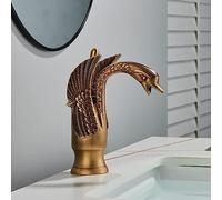 d/Antique Bronze/Chrome Short Creative Shape Basin Sink Faucet Single Handle Deck Mount Hot Cold Water Mixer Tap