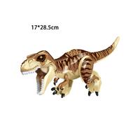 (D-Apricot Tyrannosaurus) Jurassic Dinosaur World Series Building Blocks Removable Triceratops Rex Tyrannosaurus Big Figures Blocks