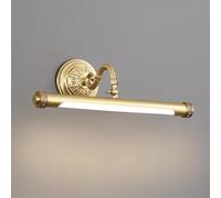 d Bathroom Light Fixture Over Mirror, Angle Adjustable LED Vanity Wall Lamp, Brushed Brass Wall Light Strip for Bedroom, Living Room, Study, Dining Room, Hallway, Stairs, Porch