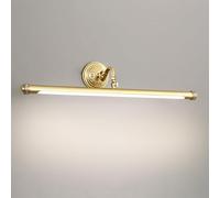 d Bathroom Light Fixture Over Mirror, Angle Adjustable LED Vanity Wall Lamp, Brushed Brass Wall Light Strip for Bedroom, Living Room, Study, Dining Room, Hallway, Stairs, Porch