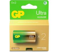 D Batteries - Set of 2 | GP Ultra | 1.5 V Alkaline Torch Batteries - Long Life
