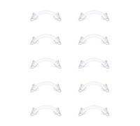 D.Bella 10pcs Clear Curved Barbells Retainer 16G Plastic Eyebrow Earring Lip Helix Tragus Rook Bars 6mm Labret Flexible Retainers Acrylic Bioflex Piercing