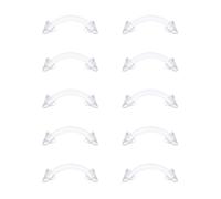 D.Bella 10pcs Clear Curved Barbells Retainer 16G Plastic Eyebrow Earring Lip Helix Tragus Rook Bars 8mm Labret Flexible Retainers Acrylic Bioflex Piercing
