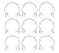 D.Bella 16G Clear Horseshoe Retainer Nose Lip Plastic Septum Helix Tragus Ring Bioflex Acrylic Rook Daith Piercing Retainer Plastic Horseshoe Barbell for Work School 12mm