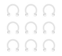 D.Bella 16G Clear Horseshoe Retainer Nose Lip Plastic Septum Helix Tragus Ring Bioflex Acrylic Rook Daith Piercing Retainer Plastic Horseshoe Barbell for Work School 6mm