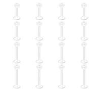 D.Bella 16G Clear UV Flexible Acrylic Labret Lip Ring Tragus Retainer Clear Helix Cartilage Earring Stud Piercing Jewelry Retainer 16PCS 6mm-12mm