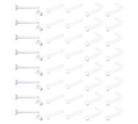 D.Bella Clear Nose Studs Bioflex Nose Ring L Shaped Nose Rings Nose Bone Transparent Nose Piercing Jewelry for Women Men 18G