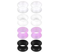 D.Bella Silicone Ear Plugs Tunnels Flexible Flesh Tunnel Ear Gauges Plugs Expander Gauges Piercing Jewelry 4Pairs 10mm