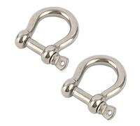 D Bow Ring Shackle Locks, 304 Stainless Steel D Ring, Screw Pin Anchor Shackle for Traction Steel Wire, Heavy Duty Construction, Rigging, Vehicle Recovery, Hauling, Tie Downs, Hanging (M12-2Pcs)