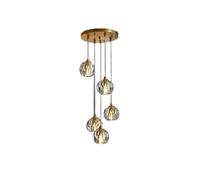 d Brushed Brass Crystal Chaner Simple Luxury Style Crystal Pendant Light Adjustable Cord Hanging Lamp for Bedroom Living Room Kitchen Stair Hallway (Size : 3 Head Long) (1Light)
