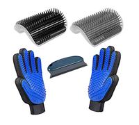 D-buy 5 Pack Cat Groomer Brush Set, Cat Self Groomers Corner Massage Combs with Catnip, Pet Grooming Mitts Brush Gloves for Short Long Fur Cats Puppy, Pet Hair Remover Brush Lint Remover