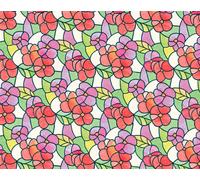 D-C-Fix 1.5M X 90Cm Pink Red Flower Stained Glass Window Static Cling