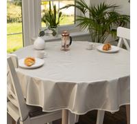 D-C-Fix Almond 140Cm Round Eco Line Pvc Free Polyester Tablecloth