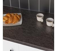 D-C-Fix Black Slate Matt Self Adhesive Vinyl Wrap Film For Kitchen Worktops And Furniture 2M(L) 67.5Cm(W) Box Of 7 Rolls