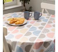 D-C-Fix Fancy Circles 140Cm Round Eco Line Pvc Free Polyester Tablecloth