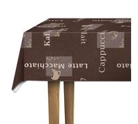 d-c-fix Manhattan Tablecloth, Table Cover, Table Linen, Oilcloth, Table, Kitchen, Dining Room, Dirt-Repellent Coating, Food-Safe, Cappuccino, Chocolate, 150 cm x 250 cm, Oval